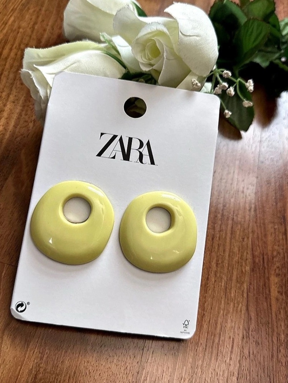 Zara Yellow Hoop Earrings NWT
